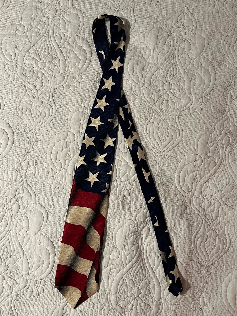 Vintage Patriotic American Antique Flag Silk Tie